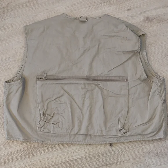 WALKER Men's Vintage Utility Sporting Vest in Cream Large - Picture 8 of 9